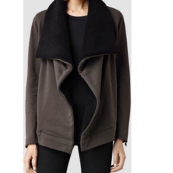 All Saints Sherpa Sweater Jacket - Picture 2 of 6